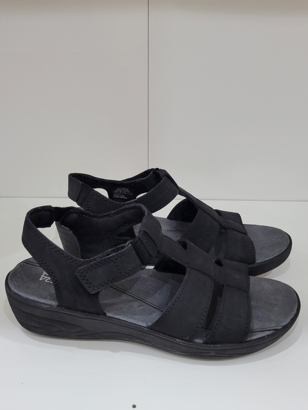 Women's Black Comfort Sandals with Adjustable Straps